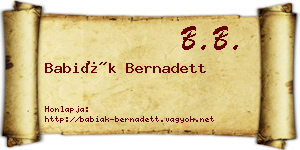Babiák Bernadett névjegykártya