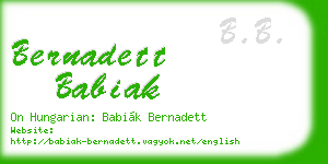 bernadett babiak business card