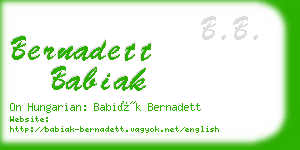 bernadett babiak business card